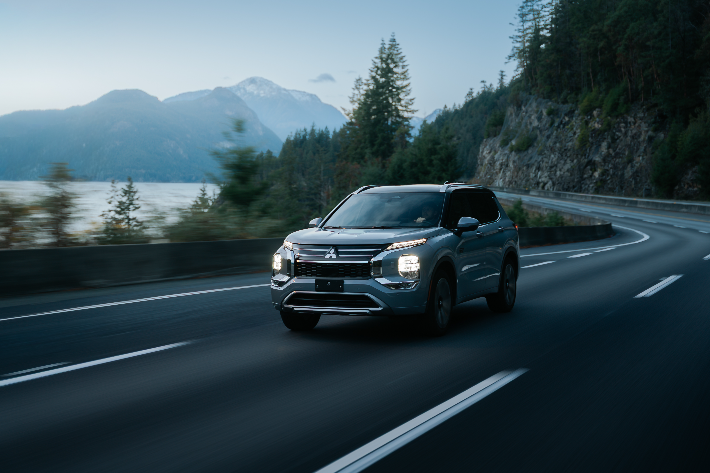 The Outlander PHEV on a coastal road