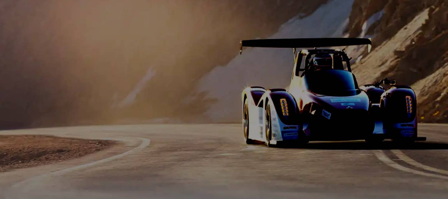 Car driving down a road