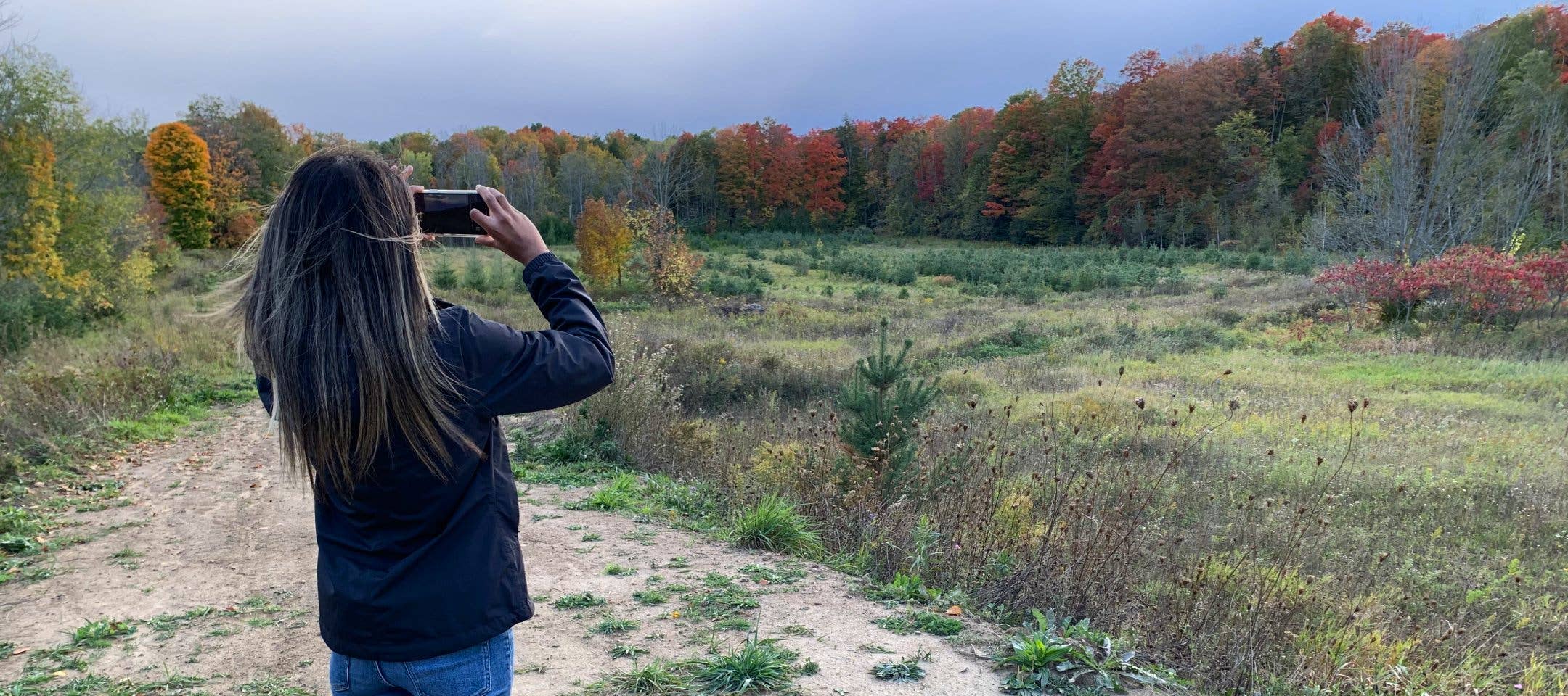 Photographing fall scenery